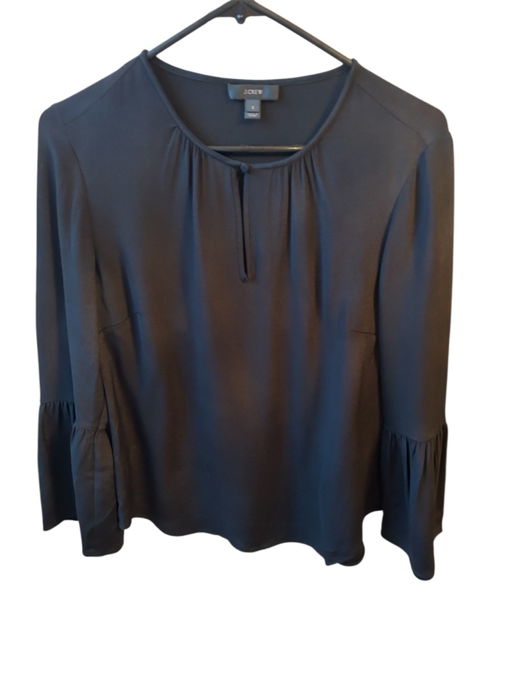 J. Crew 100% Silk Black Blouse